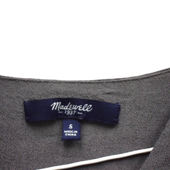Madewell Tunic S Womens Gray Du Jour Mini V Neck Pullover Pockets Viscoe - Picture 4 of 8